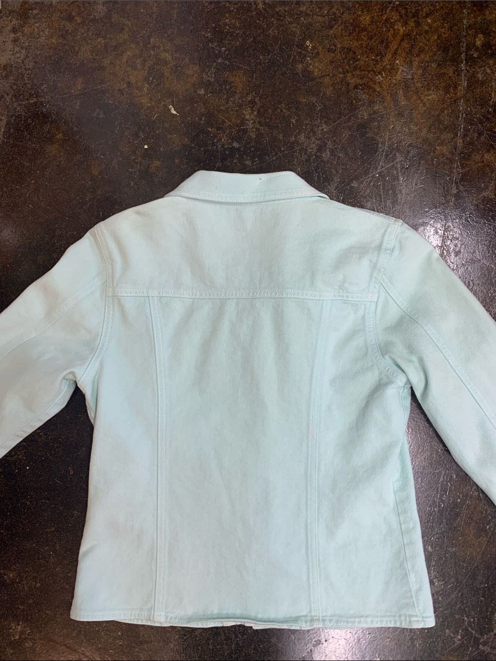 CAbi Pastel Mint Denim Jacket with Silver Buttons - Picture 4 of 4
